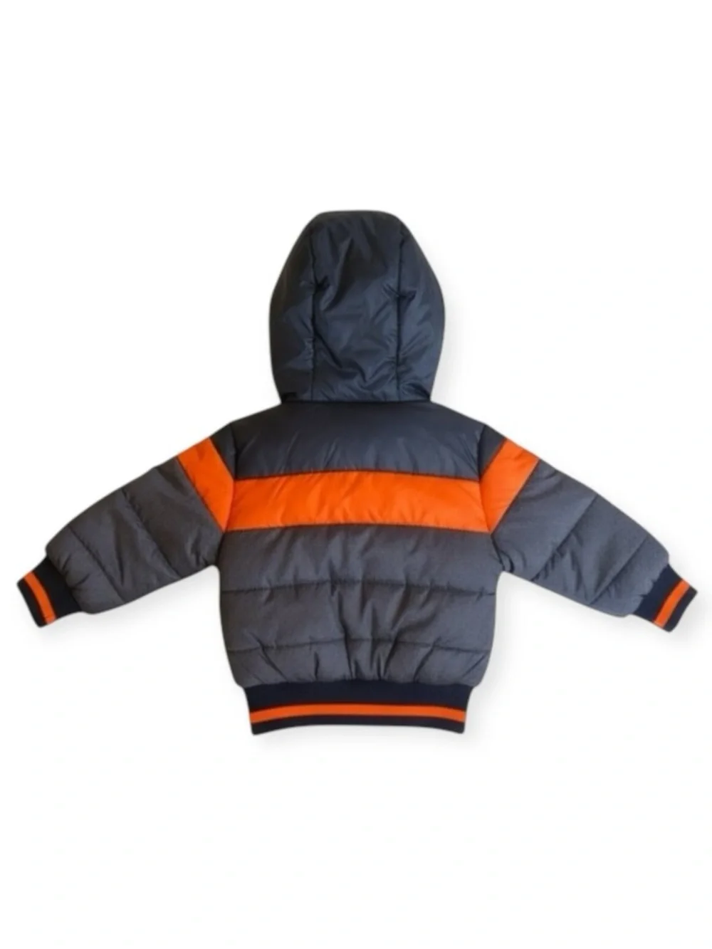 new Rothschild 𖠌 Striped Puffer Hoodie Jacket Parka 𖠌 Faux Sherpa 𖠌 Chambray - Picture 5 of 16